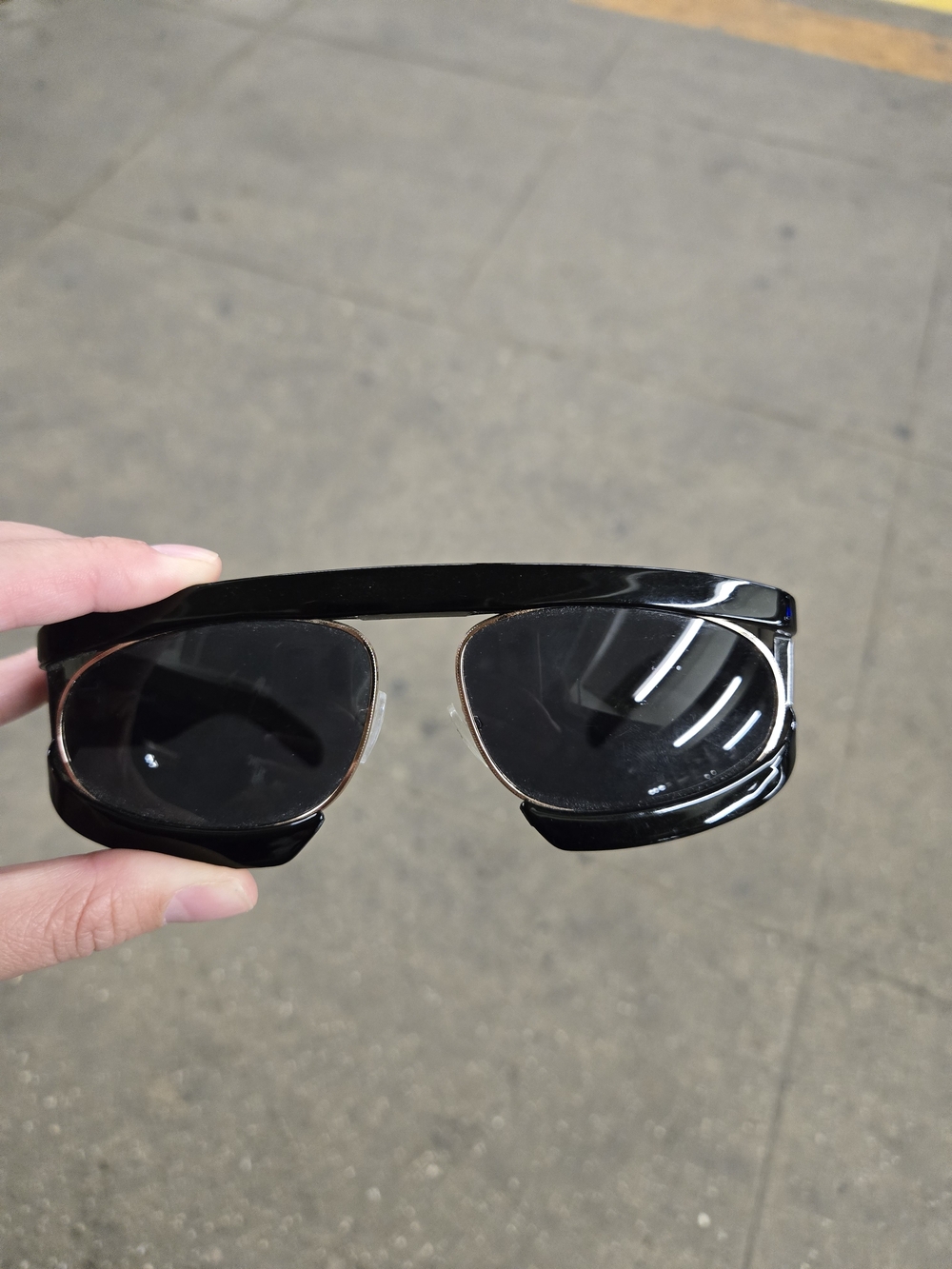Black Retro Shield Sunglasses